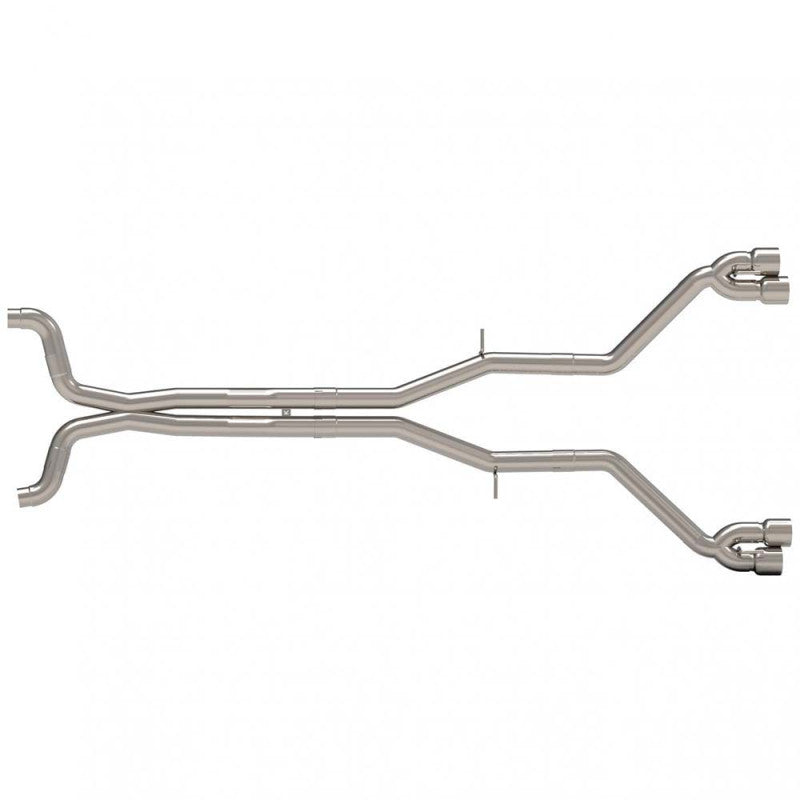 Kooks Headers & Exhaust 3" Connection-Back Muffler Delete Exhaust System w/ Polished Quad Tips - Exhaust - The Speed Depot - 